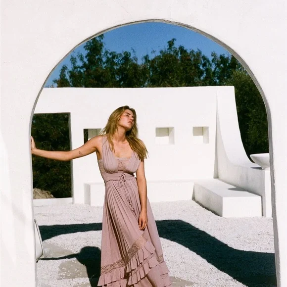 Free People Santa Maria, Mauve Maxi Dress - Picture 1 of 5